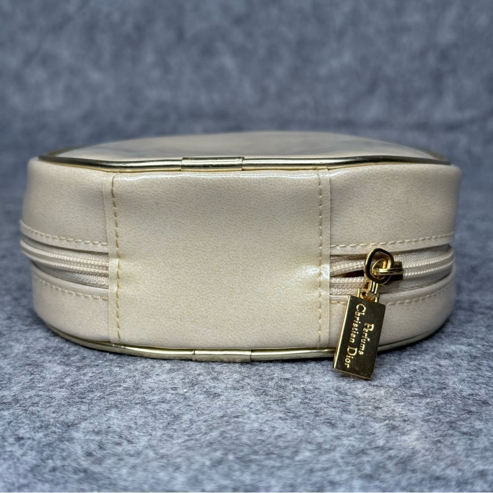 Vintage Christian Dior Parfums Cream Round Cosmetic Small‎ Case - Picture 5 of 8